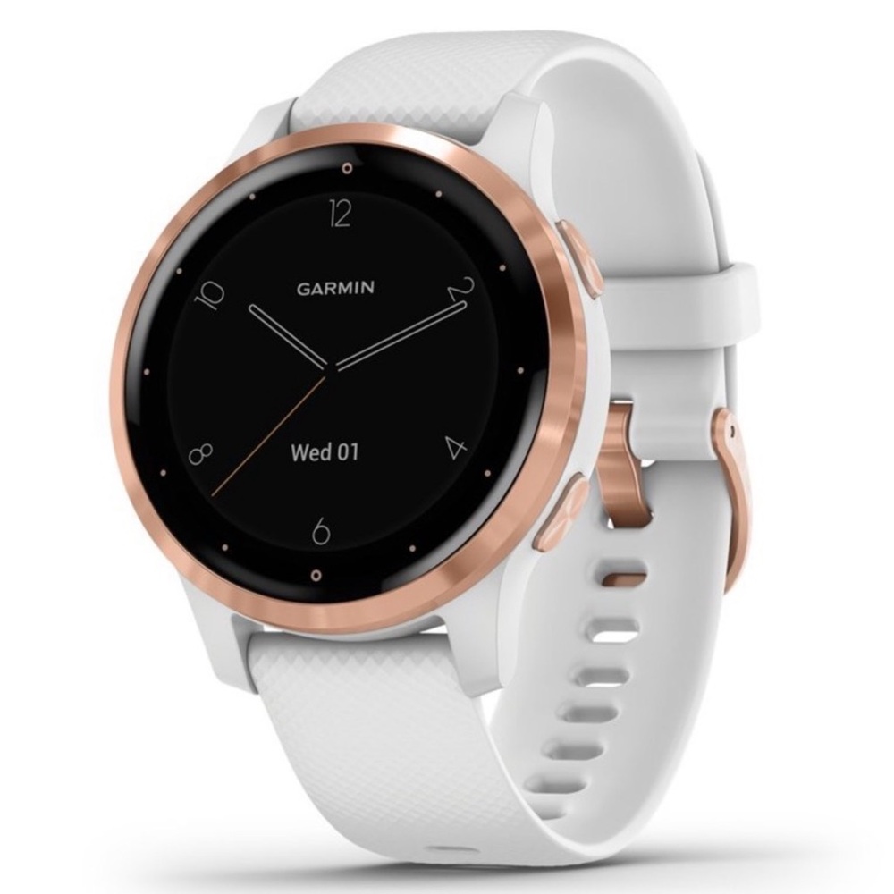 Garmin Vivoactive 4S Fitness Watch in White and Rose Gold